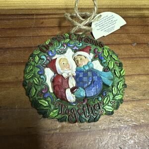 Vintage Jim Shore First Christmas Together Couple Tree Ornament With Tags Wreath
